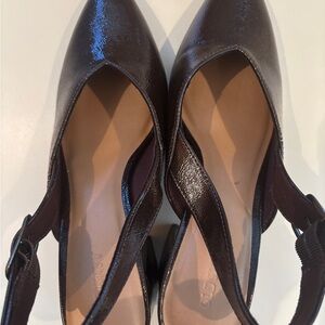 Dark Brown Slingback Heels, size 8